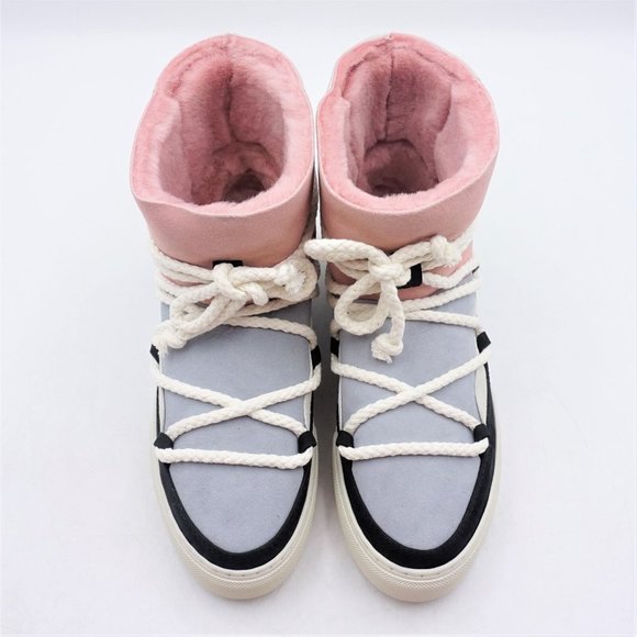 INUIKII Patchwork Winter Ankle Boots in Black and White - FCM62 - Picture 11 of 16